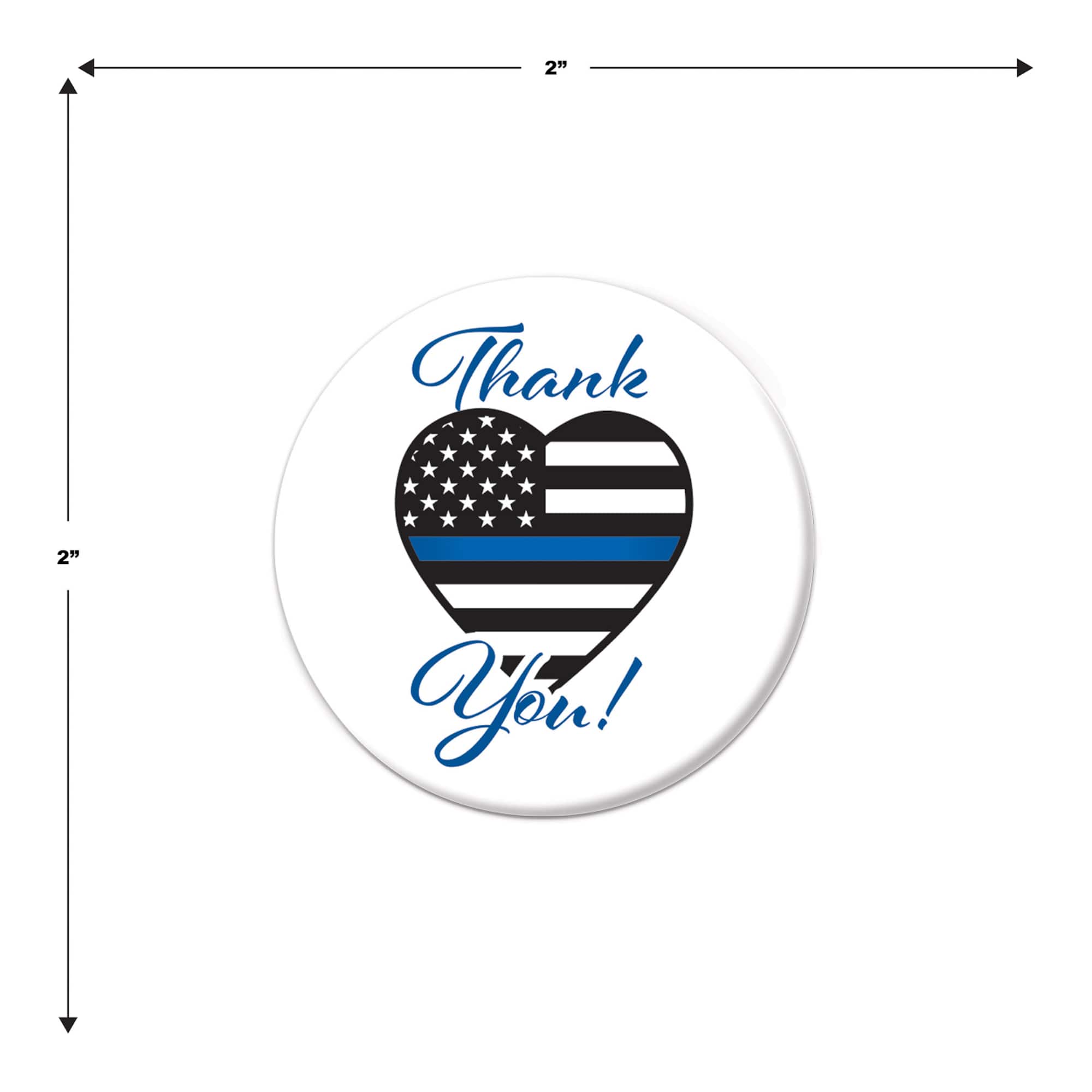 Beistle 2" Thank You Law Enforcement Heart Buttons, 6ct.